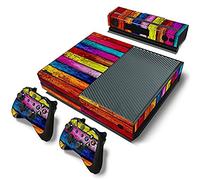 DOTBUY Xbox One Vinly Protective Skin Sticker Consola + 2 mandos Decal + cámara Kinect 2.0 Pegatinas (Wood Rainbow)