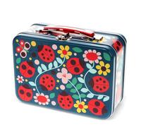 Dotcomgiftshop Maletín de metal Ladybird con diseño de mariquitas para niños a partir de 3 años