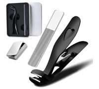 Dotmalls Nagelmeister Pro, Ultra Wide Diagonal Jaw Nail Cutter for Men Women, Dotmalls Nail Clippers, Ergonomic Angled Head Senior Toenail Clipper (Black)