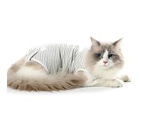 Dotoner - Traje de recuperación profesional para gatos - Camisa de recuperación quirúrgica para heridas abdominales, vendajes, collarín veterinario (talla S, gris) (S, gris)