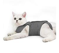 Dotoner Traje de recuperación Profesional para heridas Abdominales o Enfermedades de la Piel, Alternativo para Gatos y Perros, después de la cirugía, Ropa para el hogar（Gris，L
