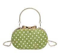 Dots - Bolso de noche para mujer con cadena desmontable y asa superior para eventos de graduación, ocasiones formales, Green, 480.00x260.00x220.00mm/18.9x10.24x8.66inch, moda