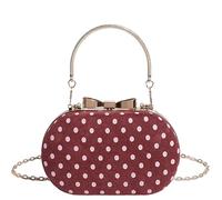 Dots - Bolso de noche para mujer con cadena desmontable y asa superior para eventos de graduación, ocasiones formales, Red, 480.00x260.00x220.00mm/18.9x10.24x8.66inch, moda