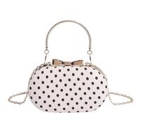 Dots - Bolso de noche para mujer con cadena desmontable y asa superior para eventos de graduación, ocasiones formales, White, 480.00x260.00x220.00mm/18.9x10.24x8.66inch, moda