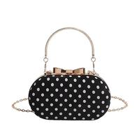 Dots - Bolso de noche para mujer con cadena desmontable y asa superior para eventos de graduación, ocasiones formales, Black, 480.00x260.00x220.00mm/18.9x10.24x8.66inch, moda