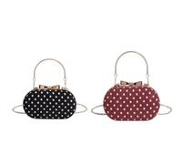 Dots - Bolso de noche para mujer con cadena desmontable y asa superior para eventos de graduación, ocasiones formales, negro y rojo, 480.00x260.00x220.00mm/18.9x10.24x8.66inch, moda