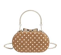 Dots - Bolso de noche para mujer con cadena desmontable y asa superior para eventos de graduación, ocasiones formales, marrón claro, 480.00x260.00x220.00mm/18.9x10.24x8.66inch, moda