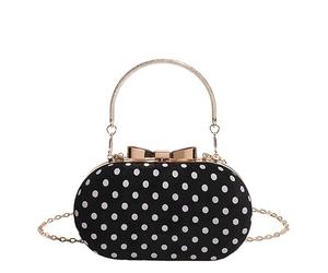 Dots - Bolso de noche para mujer con cadena desmontable y asa superior para eventos de graduación, ocasiones formales, Black, 480.00x260.00x220.00mm/18.9x10.24x8.66inch, moda