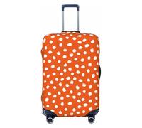 Dots On Orange Background Fundas de equipaje de viaje - Fundas protectoras elásticas para maletas de 18 a 32 pulgadas, Negro -, X-large