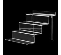 Dottall Soporte acrílico de 4 niveles - Exhibidor de perfume escaleras para figuras Funko Pop, cupcakes, postres, cosméticos, estante de mesa de acrílico transparente