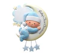 Dottduya Decoración navideña para el árbol de Navidad, colgante de resina para el primer bebé, colgante para el árbol de Navidad, para interior, familia, ventana, coche, casa, invierno, decoración de