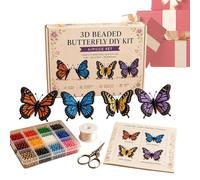 Dottduya DIY Perltiere Bastelset,3D süße 4-Set mit Anleitung - Perlentiere Bastelset,für Bastelbegeisterte sowie und Freunde, für die Vitrine, den Nachttisch und das Bücherregal
