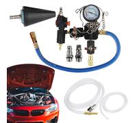 Dottduya Kit Probador de Presión del de Refrigeración | Detector de Fugas del de Refrigeración,Detector de Fugas Manómetro Kit de Recarga para Taller Vehículo Automóvil Gestión de Fluidos