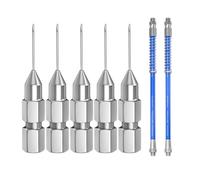 Dottduya Punta De Aguja De Grasa - 5 Piezas Desmontables Ultra Delgadas | Boquillas Rectas para Espacios Reducidos,para Automóviles Camionetas Furgonetas y Turismos