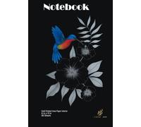Dotted Line Paper Notebook "Hummingbird", with Gold Color tone dots. Small Size: 6 x 9 inches, 120 Pages Perfect Personal Diary: Perfect for writing ... Black, bold matte cover is aesthetic gift