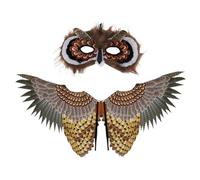 Dottels Para Trajes De Búhos De Búhos, Conjunto De Patias De Los Animales De Gufoo | Accesorio De Rendimiento Con Alas De Gufos Y Cobertura Perr The Face - Ala Di Unica, Disfraces Creativos De Aquila