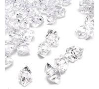 Dotters Clear Fake Crushed Ice Rocks, 150PCS Fake Diamonds Plastic Ice Cubes Acrylic Clear Ice Rock Diamond Crystals Fake Ice Cubes Gems for Home Decoration Wedding Display Vase Fillers