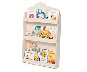 Dotty by moblì® | La librería montessoriana para niños | Estantes de 3 Alturas en Madera Natural | Colocación Frontal de los Libros | Ahorro de Espacio | Made in Italy (Madera Natural, Nube)