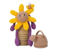 Dotty Design Knitty Critters - Blossom Time - Margarita amarilla | Kit de manualidades de ganchillo apto para principiantes con hilo reciclado
