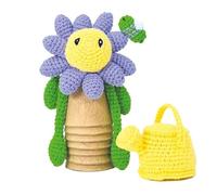 Dotty Design Knitty Critters - Blossom Time - Margarita morada | Kit de manualidades de ganchillo apto para principiantes con hilo reciclado