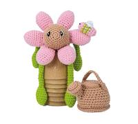 Dotty Design Knitty Critters - Blossom Time - Margarita rosa | Kit de manualidades de ganchillo apto para principiantes con hilo reciclado