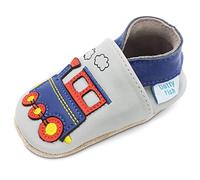 Dotty Fish Calzado Minimalista para bebés y niños. Zapatos Unisex de Piel Suave con Suela Antideslizante. Ligeros, Flexibles, Respirable y aprobados por podólogos - Tren 2-3 años