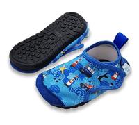 Dotty Fish Escarpines para Bebé y Niño - Zapatos de Agua Antideslizantes, Secado Rápido, Suela de Goma Flexible, Cierre Ajustable - Piscina y Playa - Barco Azul 12-18 Meses