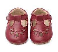 Dotty Fish Lujosos Zapatos de Cuero para bebés, para Fiestas, Bodas y Otras Ocasiones Especiales. Pepitos en Rojo. (18.5 EU)