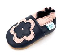 Dotty Fish Pansy, Patucos Bebé-Niñas, Navy Pink Flower, 6 meses-12 Meses
