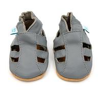Dotty Fish Sandalias de Cuero Barefoot para Bebé - Gris 0-6 meses