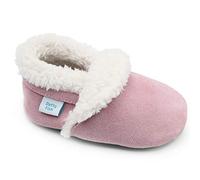 Dotty Fish Zapatillas de bebé de ante. Bebés. Niños pequeños. Forrada de borreguillo. Pantuflas. Rosa pálido. 3-4 Años (27 EU)