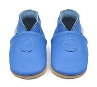 Dotty Fish Zapatillas de Casa de Ante para Bebés y Niños - Barefoot, Forro Polar, Antideslizantes, Ligeras, Flexibles y Cálidas, Pantuflas de Invierno para Niños y Niñas - Azul Marino 2-3 Años