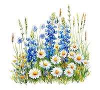 DOTUIARG Adhesivos de inodoro de flores silvestres azules Decoración para salón, pared, dormitorio y hogar Calcomanías autoadhesivas para coches