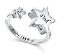 DOTUIARG Anillo de dedo de urna para cenizas para mujeres Anillo conmemorativo de cenizas de acero inoxidable para mujeres