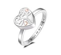 DOTUIARG Anillo de urna de cremación Heart Tree of Life para cenizas para mujeres Anillo de dedo para seres queridos siempre en mi corazón joyería de recuerdo