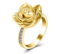DOTUIARG Anillo de Urna de Flor de Rosa para Humano/Mascota Cenizas Recuerdo Joyería Conmemorativa Puede Ser Grabado Anillos de Dedo de Cremación