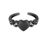 DOTUIARG Anillos de cremación para cenizas, urna de corazón de acero inoxidable, anillos en dedos, joyería de ceniza conmemorativa para mujeres
