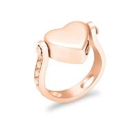 DOTUIARG Anillos de cremación para cenizas - Urna de corazón de amor Anillo de dedo conmemorativo colgante collar joyería de acero inoxidable para guardar regalo para mujeres