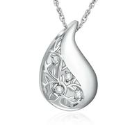DOTUIARG Árbol de la Vida Collar de urna en forma de lágrima Cremación Joyería para cenizas Colgante conmemorativo Regalo funerario para la pérdida de seres queridos