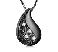 DOTUIARG Árbol de la Vida Collar de urna en forma de lágrima Cremación Joyería para cenizas Colgante conmemorativo Regalo funerario para la pérdida de seres queridos