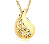 DOTUIARG Árbol de la Vida Collar de urna en forma de lágrima Cremación Joyería para cenizas Colgante conmemorativo Regalo funerario para la pérdida de seres queridos