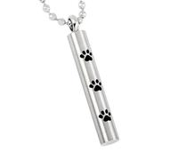 DOTUIARG Cenizas de mascota, joyas de cremación, collar cilíndrico de acero inoxidable, urna conmemorativa de cremación, adecuada tanto para hombres como para