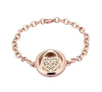 DOTUIARG Cesta de acero inoxidable Aromaterapia aceites esenciales Perfume Pulsera de recuerdos + Compresas