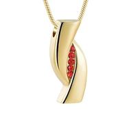 DOTUIARG Colgante de cremación de acero inoxidable con incrustación de oro, memorial para cenizas de recuerdos amados, joyería de urna joyería