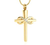 DOTUIARG Colgante de cruz Collar de cremación Cenizas Joyería Urna conmemorativa Relicario de recuerdos para seres queridos Portacenizas para hombres Mujeres