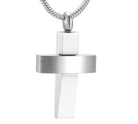 DOTUIARG Colgante de joyería de urna conmemorativa de 316L con cruce de acero inoxidable 316L para hombres, urna conmemorativa para guardar cenizas