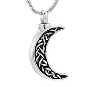 DOTUIARG Colgante de urna en forma de luna, cenizas collares conmemorativos para mujeres, joyería de acero inoxidable para recuerdos