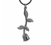DOTUIARG Colgantes de hojas de flores de color plata/dorado Collar Joyería de cremación Joyería para cenizas Recuerdo Joyería de memoria eterna