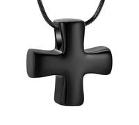 DOTUIARG Collar de cremación con cruz, collar de urna de acero inoxidable para cenizas, recuerdo conmemorativo, cenizas humanas para mascotas, colgante joyería para mujeres hombres