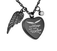 DOTUIARG Collar de cremación con cruz incrustada para las cenizas de seres queridos joyería conmemorativa de acero inoxidable